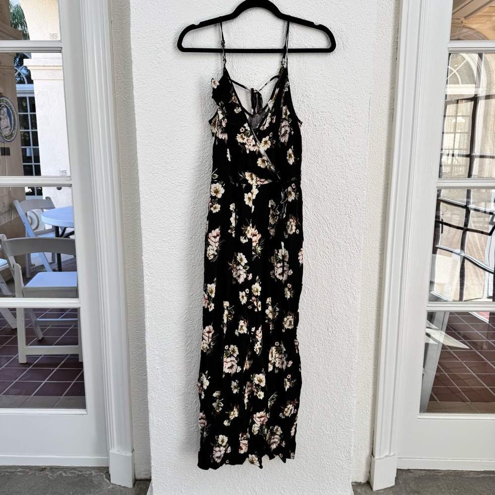 Xhilaration Black Floral Maxi Dress